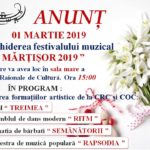 Deschiderea Festivalului Raional de Muzică ,,Dăruim un Mărțișor”, ediția 2019 la Dondușeni