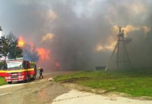 Incendiu la o construcție frigorifică din Bârlădeni