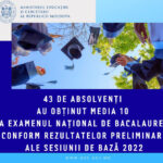 43 de absolvenți, printre ei din Soroca și Drochia, au obținut media 10 la examenul de BAC