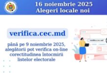 Alegătorii din localitățile unde pe 16 noiembrie 2025 vor avea loc alegeri locale noi sunt îndemnați să verifice corectitudinea întocmirii listelor electorale