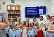 Claudia Partole, în dialog cu micii cititori la Biblioteca Municipală „Mihail Sadoveanu” Soroca