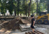 Scena din Parcul „Mihai Eminescu” din Soroca, în plin proces de modernizare