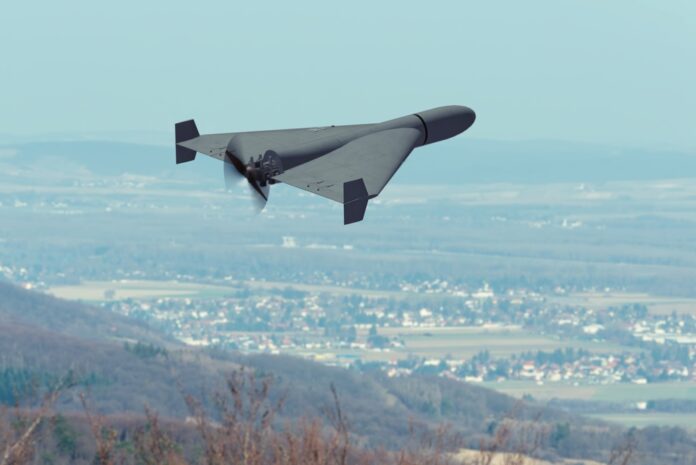 Kamikaze,Attack,Drone,Flies,Above,Rural,Landscape,During,War