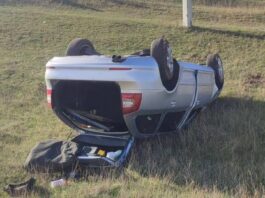 Accident la Căinarii Vechi. Șoferul unei Skoda a pierdut controlul și s-a răsturnat