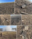 Dronă căzută într-un lan de floarea-soarelui la Rîșcani. Impactul a provocat patru focare de incendiu