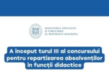 A început turul III al concursului pentru repartizarea absolvenților în funcții didactice