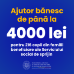 216 copii din cadrul Serviciului social de sprijin vor beneficia de un ajutor bănesc de până 4000 de lei pentru pregătirea de școală