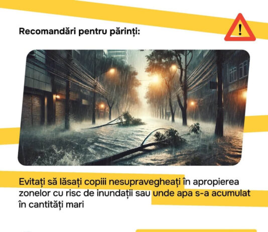 Avertizare cod galben de ploi puternice – IGSU vine cu un șir de recomandări de siguranță